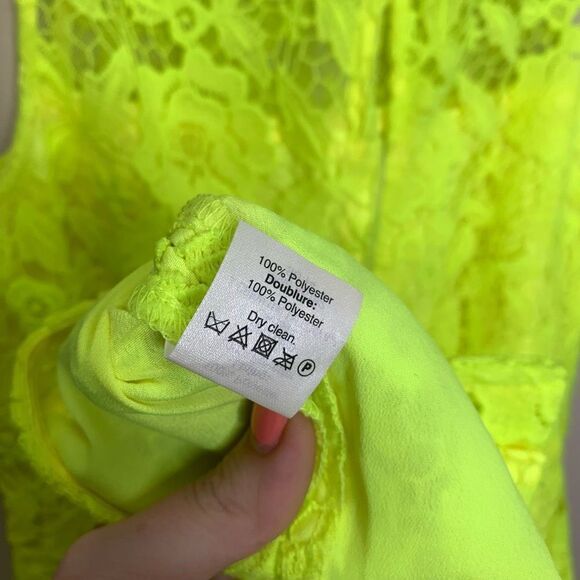 J. Crew Neon Yellow Lace Dress size 6 (measurements in description) H1 - Picture 9 of 11